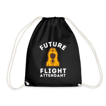 Flight Attendant Steward Stewardess Air Hostess - Turnbeutel - Schwarz - Vorne