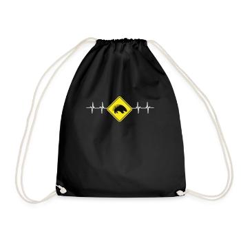 Porcupine Pig Hedgehog Rodent Hystricidae - Drawstring Bag - black - Front