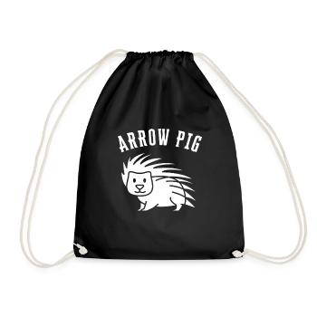 Porcupine Pig Hedgehog Rodent Hystricidae - Drawstring Bag - black - Front