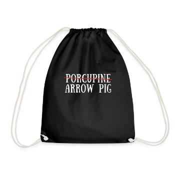 Porcupine Pig Hedgehog Rodent Hystricidae - Drawstring Bag - black - Front