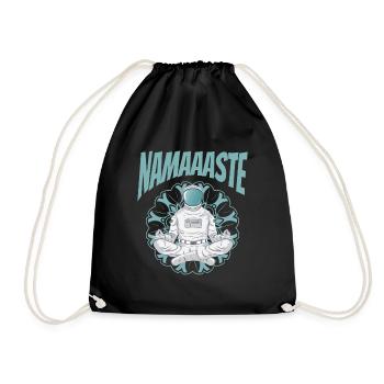 Namaste Weltraum Yoga Astronaut meditiert - Turnbeutel - Schwarz - Vorne
