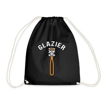 Glazier Glass Fitter And Glass Setter Window - Drawstring Bag - black - Front