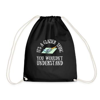 Glazier Glass Fitter And Glass Setter Window - Drawstring Bag - black - Front