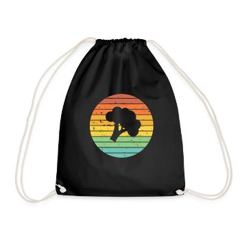 Broccoli Vegan Lover Retro Healthy Gift idea - Turnbeutel - Schwarz - Vorne