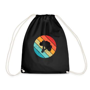 Broccoli Vegan Lover Retro Healthy Gift idea - Turnbeutel - Schwarz - Vorne