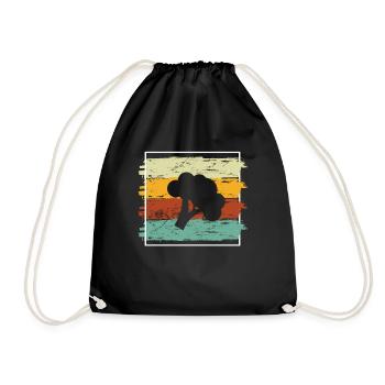 Broccoli Vegan Lover Retro Healthy Gift idea - Turnbeutel - Schwarz - Vorne
