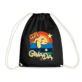 Beautiful souvenir gift idea guadeloupe gwada 971 - Drawstring Bag - black - Front