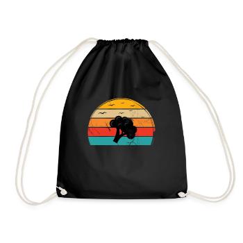 Broccoli Vegan Lover Retro Healthy Gift idea - Turnbeutel - Schwarz - Vorne