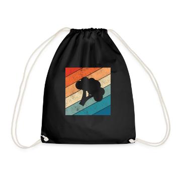 Broccoli Vegan Lover Retro Healthy Gift idea - Turnbeutel - Schwarz - Vorne