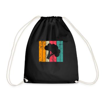 Broccoli Vegan Lover Retro Healthy Gift idea - Turnbeutel - Schwarz - Vorne