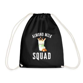Almond Milk Dairy Free Vegan Milk Plant Based - Drawstring Bag - black - Front