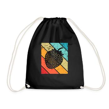 Strawberry Fruit Lover Retro Healthy Gift idea - Turnbeutel - Schwarz - Vorne