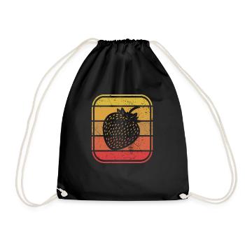 Strawberry Fruit Lover Retro Healthy Gift idea - Turnbeutel - Schwarz - Vorne