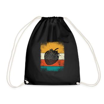 Strawberry Fruit Lover Retro Healthy Gift idea - Turnbeutel - Schwarz - Vorne