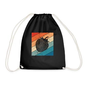 Strawberry Fruit Lover Retro Healthy Gift idea - Turnbeutel - Schwarz - Vorne