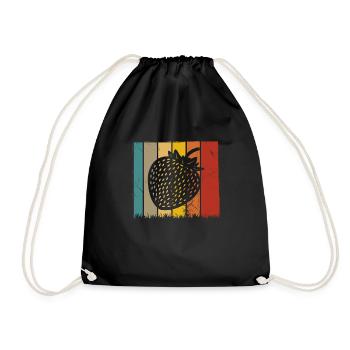 Strawberry Fruit Lover Retro Healthy Gift idea - Turnbeutel - Schwarz - Vorne