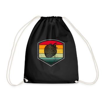 Strawberry Fruit Lover Retro Healthy Gift idea - Turnbeutel - Schwarz - Vorne