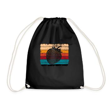 Strawberry Fruit Lover Retro Healthy Gift idea - Turnbeutel - Schwarz - Vorne