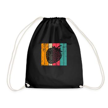 Strawberry Fruit Lover Retro Healthy Gift idea - Turnbeutel - Schwarz - Vorne