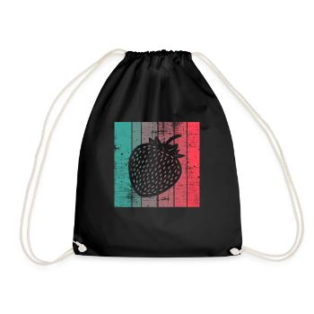 Strawberry Fruit Lover Retro Healthy Gift idea - Turnbeutel - Schwarz - Vorne
