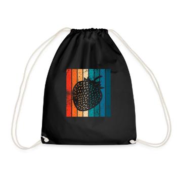 Strawberry Fruit Lover Retro Healthy Gift idea - Turnbeutel - Schwarz - Vorne