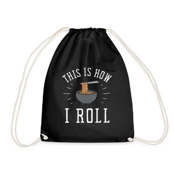 Udon Nouilles Japonaises Ramen Boîte de Nouilles Asiatiques - Sac de sport léger - noir - Devant