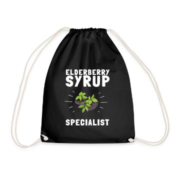 Elderberry Syrup Drink Flu Sambucus Homeopath - Turnbeutel - Schwarz - Vorne