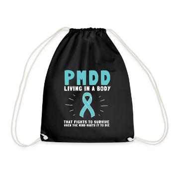 PMDD Awareness Premenstrual Syndrome Menstrual - Turnbeutel - Schwarz - Vorne