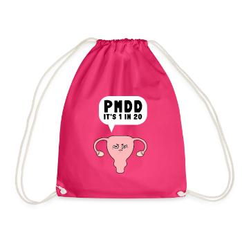PMDD Awareness Premenstrual Syndrome Menstrual - Turnbeutel - Fuchsia - Vorne