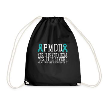 PMDD Awareness Premenstrual Syndrome Menstrual - Turnbeutel - Schwarz - Vorne
