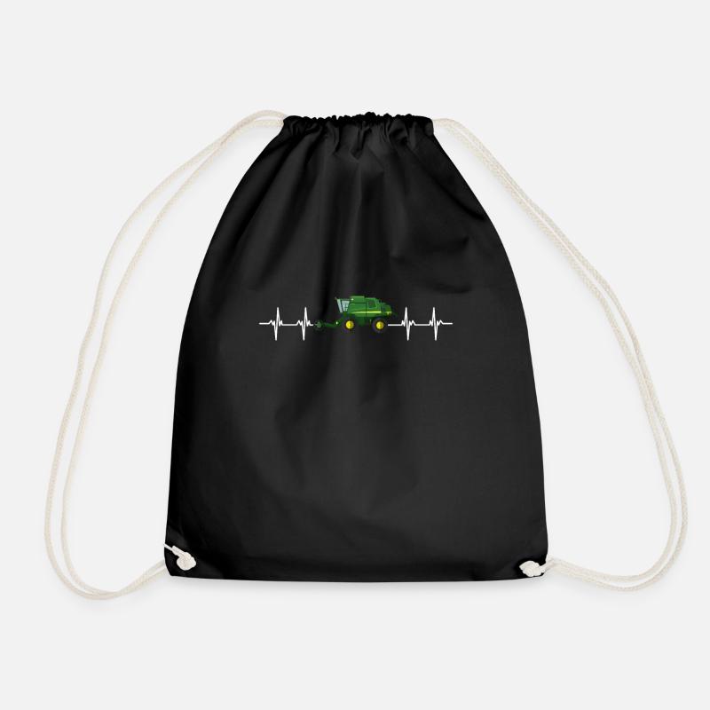 Farming Combine Harvester Driver Agriculture - Drawstring Bag - black