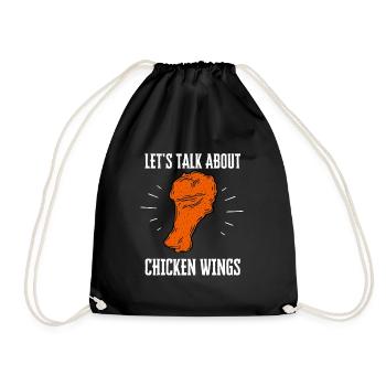 Chicken Wings Fried Chicken And Chicken Nuggets - Turnbeutel - Schwarz - Vorne
