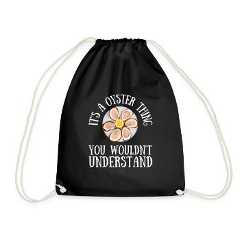 Oyster Shuck Shucking Seafood And Clam Digger - Drawstring Bag - black - Front