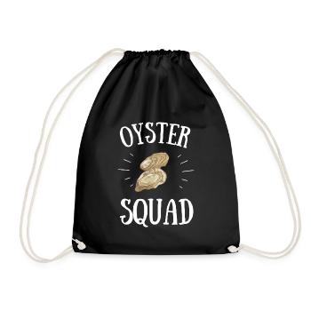 Oyster Shuck Shucking Seafood And Clam Digger - Drawstring Bag - black - Front
