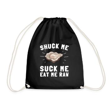 Oyster Shuck Shucking Seafood And Clam Digger - Drawstring Bag - black - Front