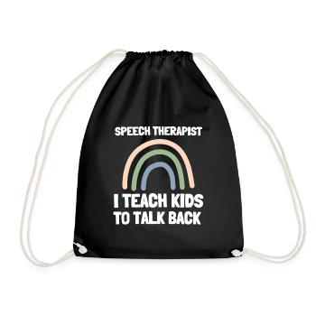 Speech Language Pathologist Speech Therapy SLP - Turnbeutel - Schwarz - Vorne