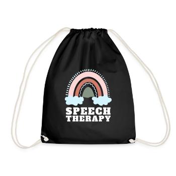 Speech Language Pathologist Speech Therapy SLP - Turnbeutel - Schwarz - Vorne