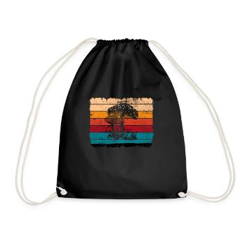 Champignon Champignons Amant Rétro Fungi Forest Idée cadeau - Sac de sport léger - noir - Devant