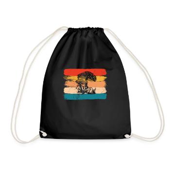 Champignon Champignons Amant Rétro Fungi Forest Idée cadeau - Sac de sport léger - noir - Devant