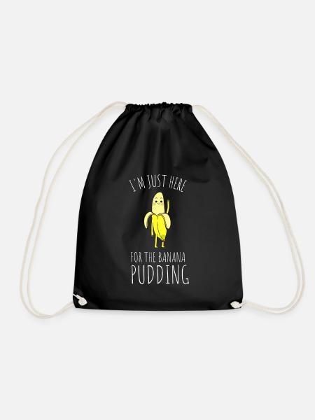 Banana Pudding Banana Bread Fruit Dessert Cooking - Drawstring Bag - black