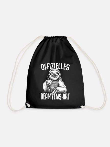 Offizielles Beamtenshirt Faultier Beamtin Beamter - Turnbeutel - Schwarz