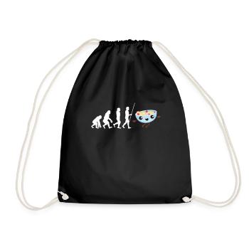 Porridge Cereal Grits Kasha Upma Rice And Oats - Drawstring Bag - black - Front