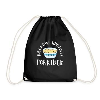 Porridge Cereal Grits Kasha Upma Rice And Oats - Drawstring Bag - black - Front