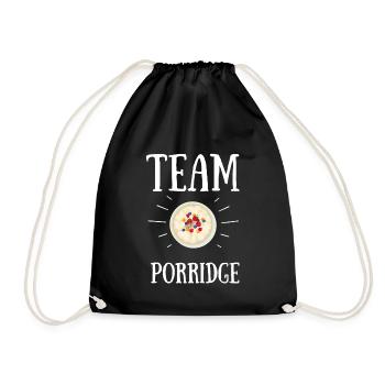 Porridge Cereal Grits Kasha Upma Rice And Oats - Drawstring Bag - black - Front