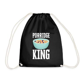 Porridge Cereal Grits Kasha Upma Rice And Oats - Drawstring Bag - black - Front