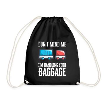 Baggage Handler Airfield Airport Worker - Turnbeutel - Schwarz - Vorne