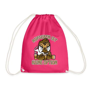 Kaffee aufgeben ist keine Option böses Faultier - Turnbeutel - Fuchsia - Vorne