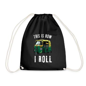 Tuk Tuk Rickshaw Italian Scooter Transporter - Drawstring Bag - black - Front