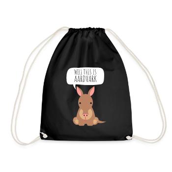 Aardvark Anteater African Ant Bear Edentate - Turnbeutel - Schwarz - Vorne
