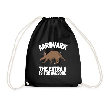 Aardvark Anteater African Ant Bear Edentate - Turnbeutel - Schwarz - Vorne